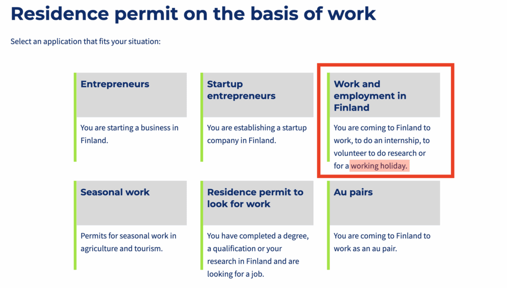 Enter Finlandワーホリ申請3