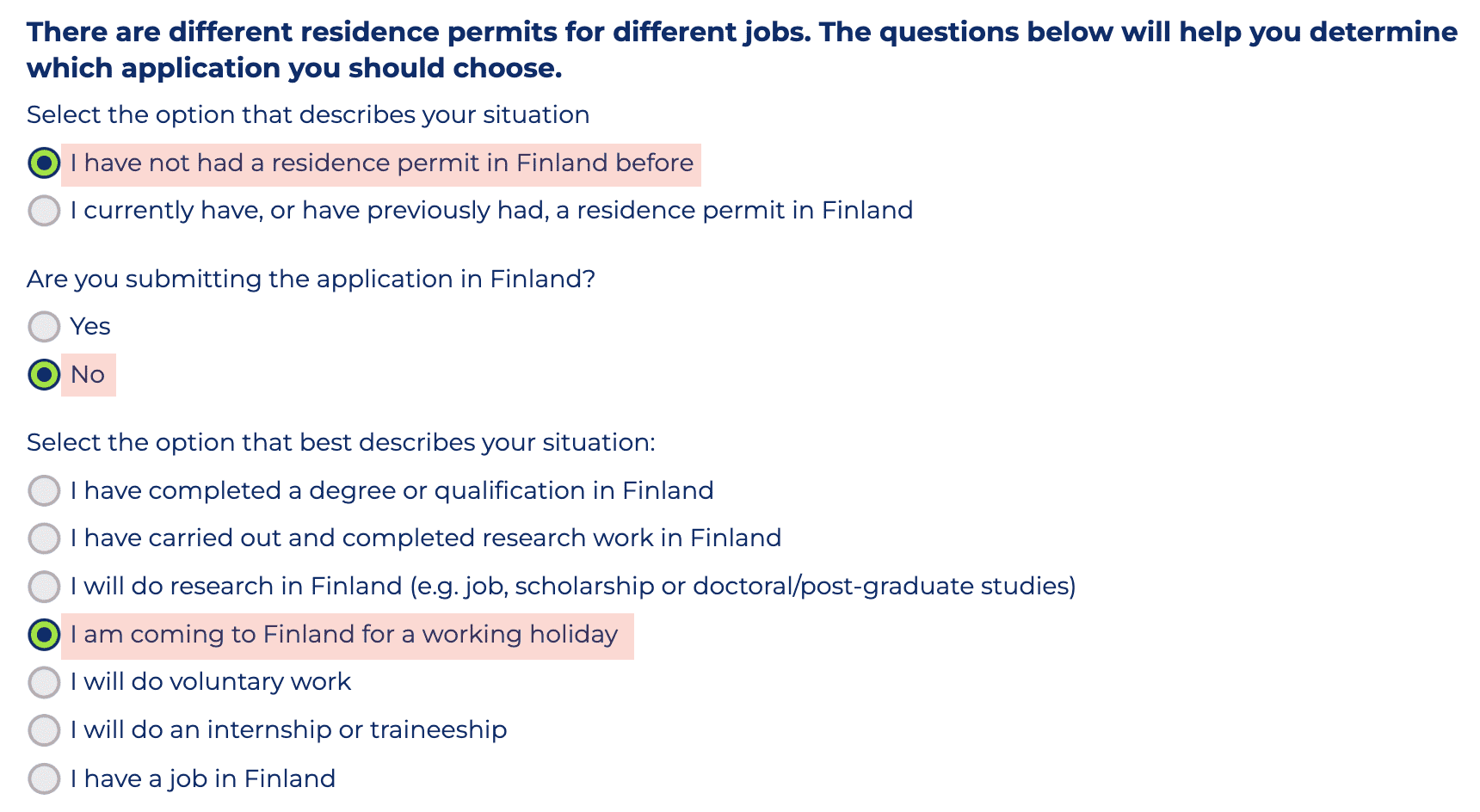 Enter Finlandワーホリ申請8