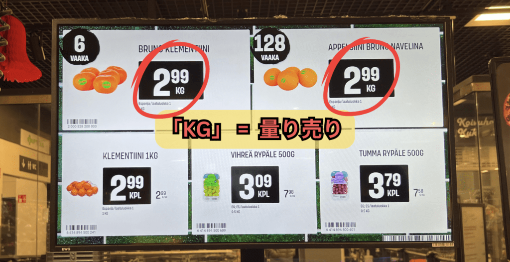 S-Marketの野菜・果物量り売り例①