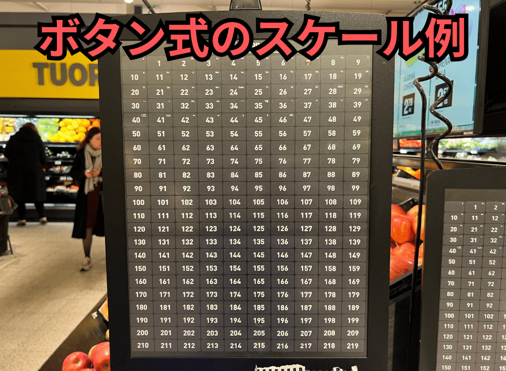 フィンランドスーパー ボタン式の量り売りの計量器